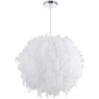 Deckenleuchte Modern Feder E27 Runde Lampenschirm für Schlafzimmer Wohnzimmer Garderobe ,Weiß 35CM von STOEX