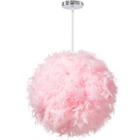Deckenleuchte Modern Feder E27 Runde Lampenschirm für Schlafzimmer Wohnzimmer Garderobe 35cm,Rose Deckenleuchte Modern Feder E27 Runde Lampenschirm für Schlafzimmer Wohnzimmer Garderobe 35cm,Rose von STOEX