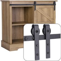 Mini Schiebetür Komplettset Schiebetürbeschlag Schiebetüren Laufschiene mit Rollen Schiebetürsystem Set Schwarz - 1 Holztür 1.2M/3.93FT Mini Schiebetür Komplettset Schiebetürbeschlag Schiebetüren Laufschiene mit Rollen Schiebetürsystem Set Schwarz - 1 Holztür 1.2M/3.93FT von STOEX
