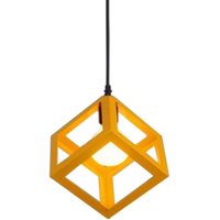 Pendelleuchte Industrielle Metall E27 Geometrisches Quadrat Hängende Deckenleuchte für Esszimmer Wohnzimmer-Gelb Pendelleuchte Industrielle Metall E27 Geometrisches Quadrat Hängende Deckenleuchte für Esszimmer Wohnzimmer-Gelb von STOEX