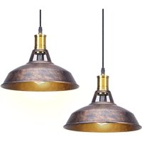 Vintage Metall Hängende Deckenleuchte Höhenverstellbar 27CM für Wohnzimmer Esszimmer 2 Stück Rostfarben Vintage Metall Hängende Deckenleuchte Höhenverstellbar 27CM für Wohnzimmer Esszimmer 2 Stück Rostfarben von STOEX