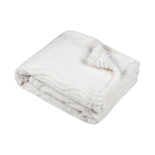 STOF - Decke – Größe 180 x 220 cm – 100% Polyester – Farbe Ecru – Modell Columbia – Decke – weich warm, flauschig, strukturiert, einfarbig STOF - Decke – Größe 180 x 220 cm – 100% Polyester – Farbe Ecru – Modell Columbia – Decke – weich warm, flauschig, strukturiert, einfarbig von Stof