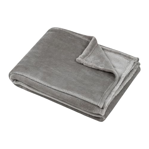 STOF - Kuscheldecke – Größe 130 x 160 cm – 100% Polyester – Farbe Natur – Modell Stanford – Decke – weich, warm, bequem, Fleece, einfarbig von STOF