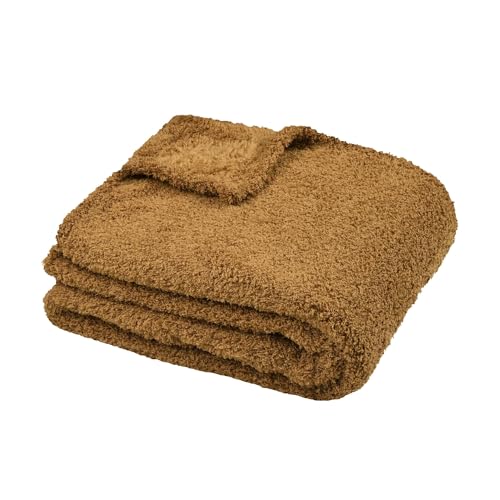 Stof Decke, Größe 180 x 220 cm, 100% Polyester, Farbe: Camel, Modell Montreal, Decke, weich, warm, flauschig, einfarbig von Stof