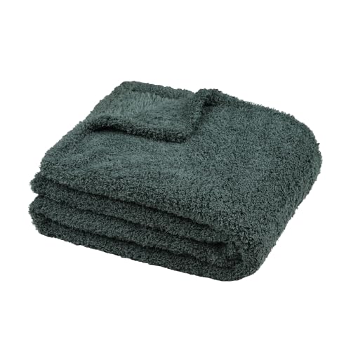 STOF - Kuscheldecke – Größe 180 x 220 cm – 100% Polyester – Farbe Jade – Modell Montreal – Decke – weich warm flauschig, einfarbig von STOF