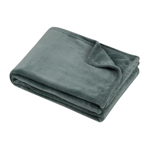 STOF - Kuscheldecke – Größe 180 x 220 cm – 100% Polyester – Farbe Jade – Modell Stanford – Decke – weich, warm, bequem, Fleece, einfarbig von Stof