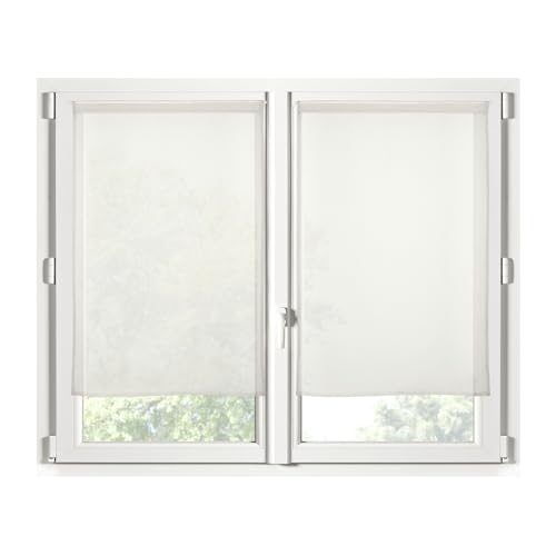 Stof Scheibengardine, Größe 70 x 200 cm, 100% Polyester, Farbe: Ecru, Modell Monna, Sichtschutz, transparent von Stof