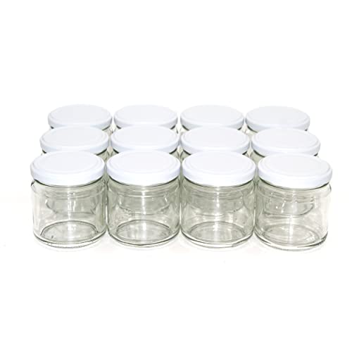 STOFF-KOLLEKTION 12x 210ml Einmachgläser mit Deckel Vorteilspack | Sturzglas Marmeladenglas (Weiß) von STOFF-KOLLEKTION