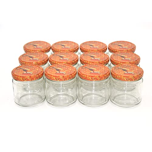 STOFF-KOLLEKTION 12x 210ml Einmachgläser mit Deckel Vorteilspack | Sturzglas Marmeladenglas (Honig) von STOFF-KOLLEKTION