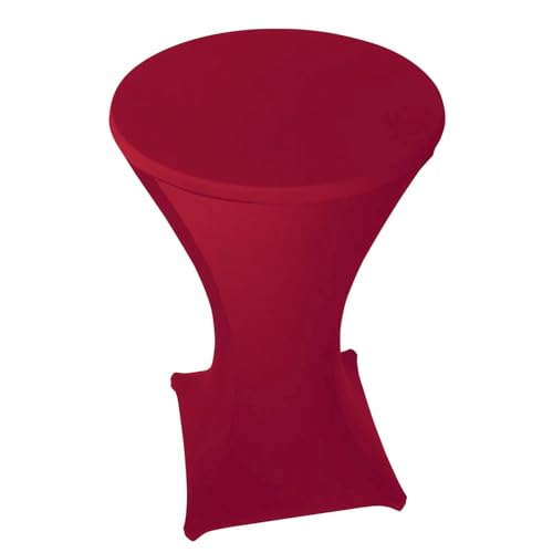 Stoff-Kollektion - Stretch Stehtischhusse aus Polyester & Stretch – Bügelfrei & Waschbar bis 40°C – Gummierte Fußtasche & 70 cm Höhe – Tischhussen für Hochzeiten, Partys & Events - Bordeaux von Stoff-Kollektion