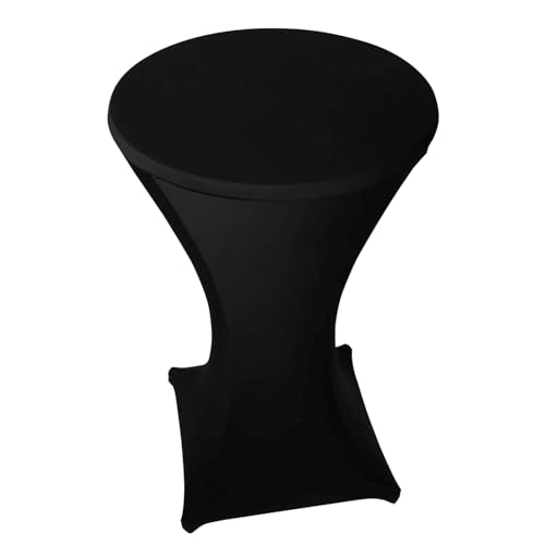 STOFF-KOLLEKTION Stretch Stehtischhusse Überwurf Tischdecke dehnbar bügelfrei Decke 70 cm ø (Schwarz) von Stoff-Kollektion