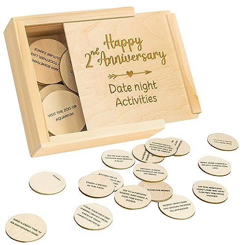 STOFINITY Holzgeschenk zum 2. Hochzeitstag, Geschenk für Sie und Ihn, 2. Baumwollgeschenk für Paare, Happy Two Year Holzgeschenke für Freund, Freundin, zweites Jubiläum, Hochzeitsgeschenke STOFINITY Holzgeschenk zum 2. Hochzeitstag, Geschenk für Sie und Ihn, 2. Baumwollgeschenk für Paare, Happy Two Year Holzgeschenke für Freund, Freundin, zweites Jubiläum, Hochzeitsgeschenke von STOFINITY