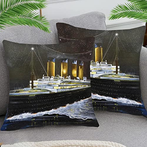 2er Set 45x45 cm Baumwolle und Leinen Kissenbezüge Kissenhüllen Dekorative Dekokissen Weicher Zierkissenbezug für Wohnzimmer Sofa Schlafzimmer -Romantisches Schiff Titanic sty37 2er Set 45x45 cm Baumwolle und Leinen Kissenbezüge Kissenhüllen Dekorative Dekokissen Weicher Zierkissenbezug für Wohnzimmer Sofa Schlafzimmer -Romantisches Schiff Titanic sty37 von STOJAN