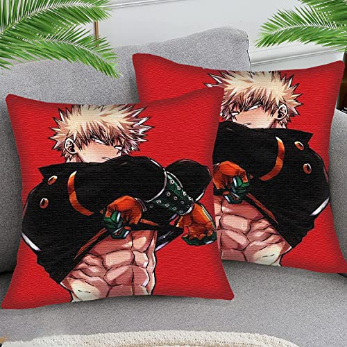 Kissenbezüge 45x45cm Kissenbezug Deko Kissenhülle Kissenbezug Anime My Hero Academia sty44 2er Stück Baumwolle und Leinen Kissenhüllen Passend Für Wohnzimmer Garten Kissen Dekor von STOJAN