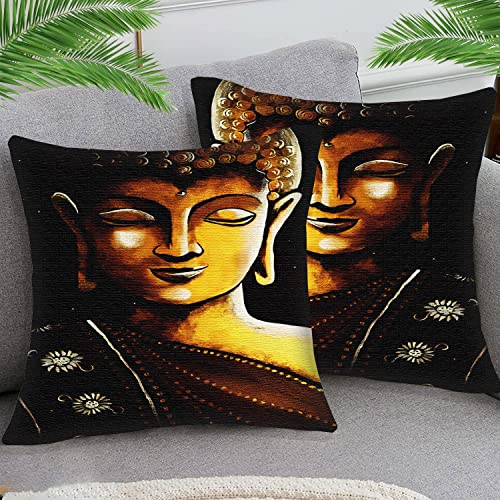 STOJAN Kissenbezüge 45x45cm Kissenbezug Deko Kissenhülle Kissenbezug Religiöser Buddha Bodhisattva Zen 078 2er Stück Samt kurzer Plüsch Kissenhüllen Passend Für Wohnzimmer Garten Kissen Dekor von STOJAN