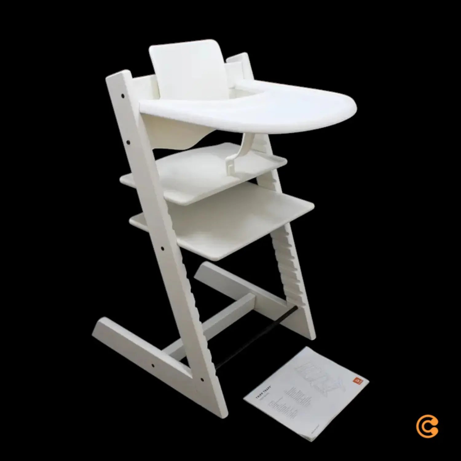 B-Ware Stokke Hochstuhl Set Tripp Trapp Kinderstuhl Weiß Baby Set Tablett Komplettset von STOKKE