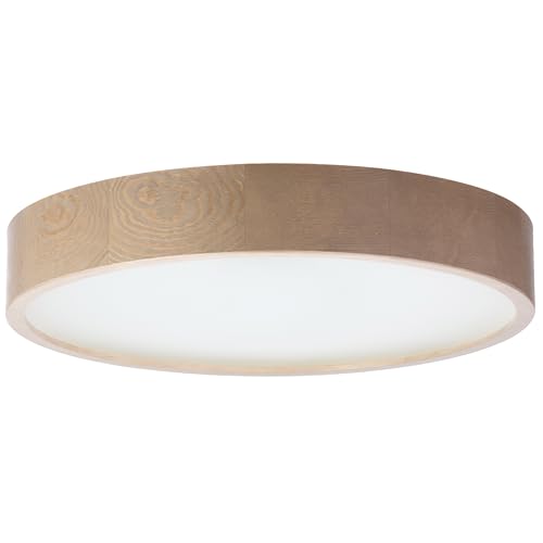 STOLARNIA PIKA Deckenlampe - Runde Holz Deckenleuchte Nabucco 3xE27 (∅47 cm) - Modern Grau-Braun Lampe für Schlafzimmer, Wohnzimmer, Flur, Küche - Stilvolle Kiefernholz LEJA von STOLARNIA PIKA