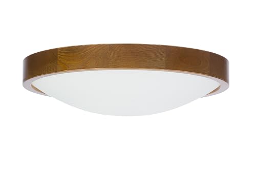 STOLARNIA PIKA Deckenlampe - Runde Holz Deckenleuchte Rustikal 2xE27 (∅37 cm) - Modern Braun Lampe für Schlafzimmer, Wohnzimmer, Flur, Küche - Stilvolle Kiefernholz ORION von STOLARNIA PIKA