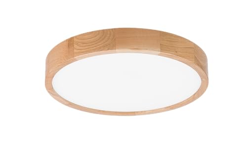 STOLARNIA PIKA Schlafzimmerlampe - Runde Holz Deckenlapme Eiche LED 24W-4000K (∅37 cm) - Modern Beige Deckenleuchte für, Wohnzimmer, Flur, Küche - Stilvolle Eichenholz LEJA von STOLARNIA PIKA