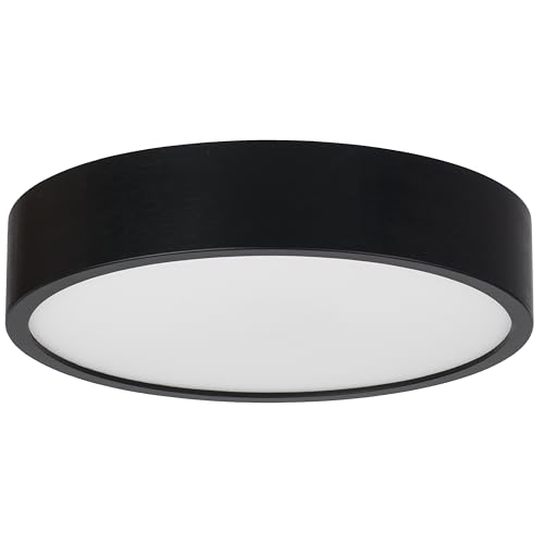 STOLARNIA PIKA Schlafzimmerlampe - Runde Holz Deckenlapme Schwarz 2xE27 (∅37 cm) - Modern Deckenleuchte für, Wohnzimmer, Flur, Küche - Stilvolle Kiefernholz LEJA von STOLARNIA PIKA