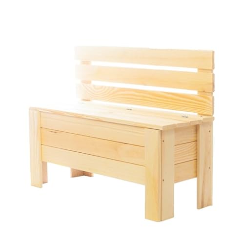 STOLMAK Gartenbox 71x54x29 cm Natur Kiefernholz Massiv Auflagenbox Kissenbox Gartentruhe Holztruhe Aufbewahrungsbox Truhe Kiste Gartenmöbel von STOLMAK