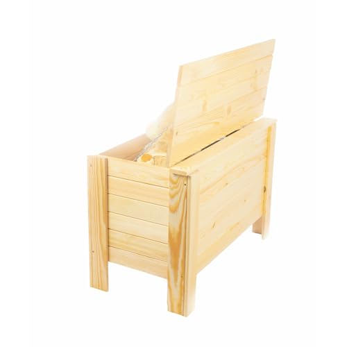 STOLMAK Gartenbox 80x52x40 cm Natur Kiefernholz Massiv Auflagenbox Kissenbox Holztruhe Aufbewahrungsbox Truhe Kiste Gartenmöbel 166l STOLMAK Gartenbox 80x52x40 cm Natur Kiefernholz Massiv Auflagenbox Kissenbox Holztruhe Aufbewahrungsbox Truhe Kiste Gartenmöbel 166l von STOLMAK