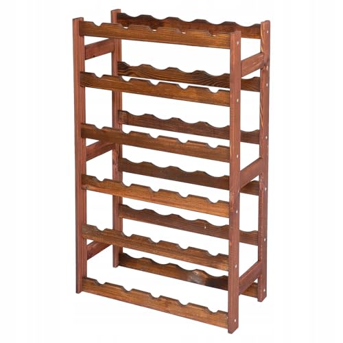 STOLMAK Weinregal Holz 30 Flaschen Braun 53x86x25 cm Wine Rack Regal Flaschenregal Weinflaschenregal Getränkeregal Weinständer von STOLMAK