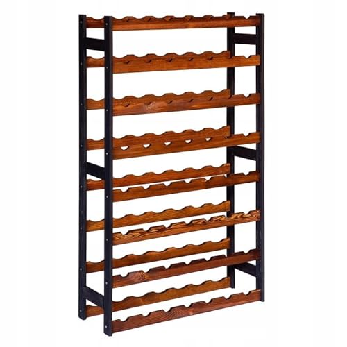 STOLMAK Weinregal Holz 56 Flaschen Schwarz/Braun 72,5x118x25 cm Wine Rack Regal Flaschenregal Weinflaschenregal Getränkeregal Weinständer von STOLMAK