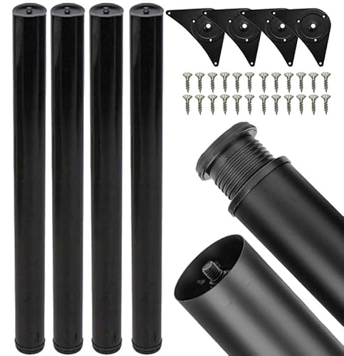 STOLMET 4X Tischbeine Höhenverstellbar Metall Schreibtischbeine 1100 mm Schwarz von STOLMET