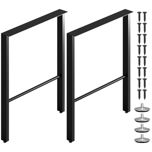 STOLMET Möbelfüße Tischkufen 2 Stück Tischbeine Tischgestell Schreibtisch 71 cm Stahl Schwarz LOFT A von STOLMET