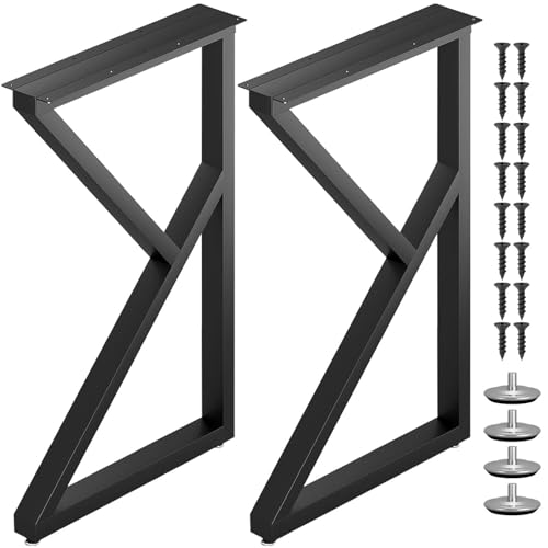 STOLMET Möbelfüße Tischkufen 2 Stück Tischbeine Tischgestell Schreibtisch 71 cm Stahl Schwarz LOFT K von STOLMET