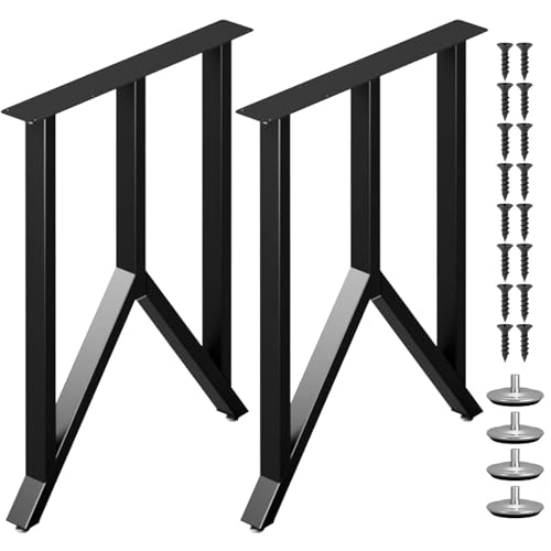 STOLMET Möbelfüße Tischkufen 2 Stück Tischbeine Tischgestell Schreibtisch 71 cm Stahl Schwarz LOFT M von STOLMET