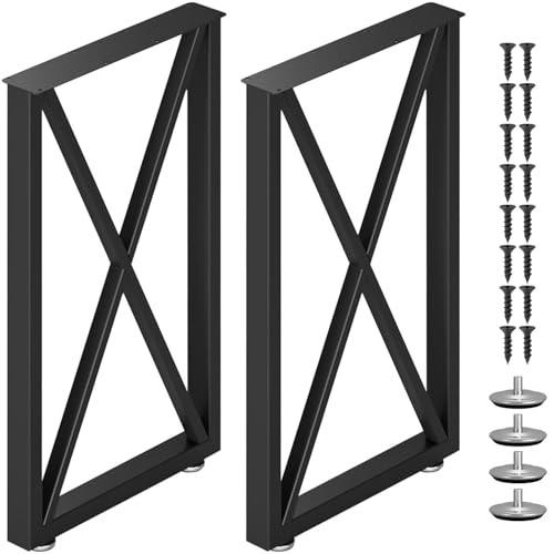 STOLMET Möbelfüße Tischkufen 2 Stück Tischbeine Tischgestell Schreibtisch 71 cm Stahl Schwarz LOFT PX von STOLMET