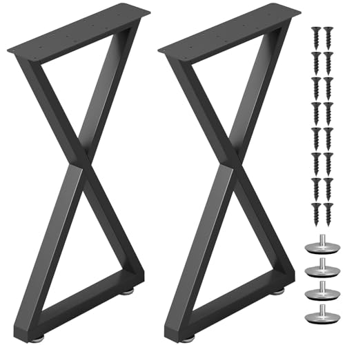 STOLMET Möbelfüße Tischkufen 2 Stück Tischbeine Tischgestell Schreibtisch 71 cm Stahl Schwarz LOFT X von STOLMET
