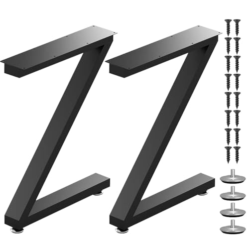 STOLMET Möbelfüße Tischkufen 2 Stück Tischbeine Tischgestell Schreibtisch 71 cm Stahl Schwarz LOFT Z von STOLMET