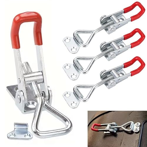 Stolmet Verstellbarer Spannverschluss mit Gummischutz für Tischblatt - Tischplattenverbinder aus verzinktem Stahl - Schnellspanner Rutschfest 1 Set Klammer und Haken von STOLMET