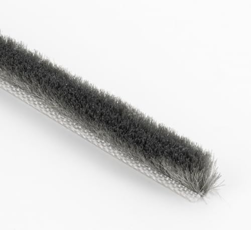 Bürstendichtung für C-Profil 4,8 mm – Grau – Verschiedene Höhen (3–25 mm) – Staubdichtung, Zugluftstopper, Abdichtung für Türen & Fenster, 5m (11 mm) von STOLTMANN