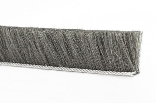 Bürstendichtung für C-Profil 4,8 mm – Grau – Verschiedene Höhen (3–25 mm) – Staubdichtung, Zugluftstopper, Abdichtung für Türen & Fenster, 5m (18 mm) von STOLTMANN