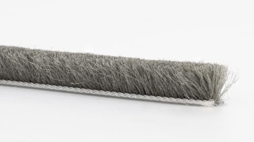 Bürstendichtung für C-Profil 4,8 mm – Grau – Verschiedene Höhen (3–25 mm) – Staubdichtung, Zugluftstopper, Abdichtung für Türen & Fenster, 5m (9 mm) von STOLTMANN