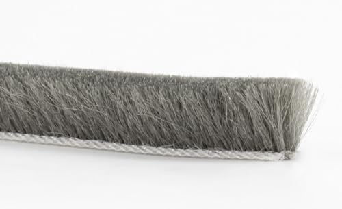 Bürstendichtung für C-Profil 6,9 mm – Grau – Verschiedene Höhen (4–25 mm) – Staubdichtung, Zugluftstopper, Abdichtung für Türen & Fenster, 5m (10 mm) von STOLTMANN