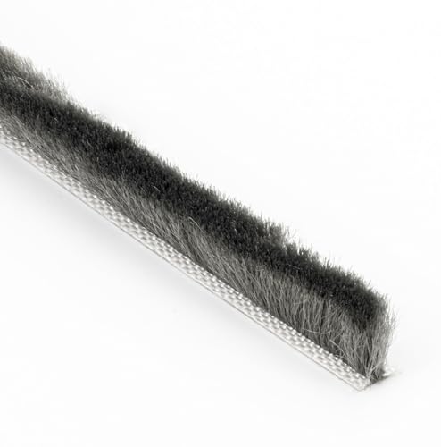 Bürstendichtung für C-Profil 6,9 mm – Grau – Verschiedene Höhen (4–25 mm) – Staubdichtung, Zugluftstopper, Abdichtung für Türen & Fenster, 5m (12 mm) von STOLTMANN