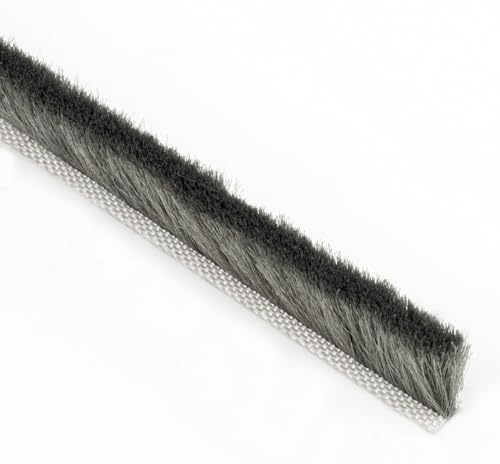 Bürstendichtung für C-Profil 6,9 mm – Grau – Verschiedene Höhen (4–25 mm) – Staubdichtung, Zugluftstopper, Abdichtung für Türen & Fenster, 5m (14 mm) von STOLTMANN