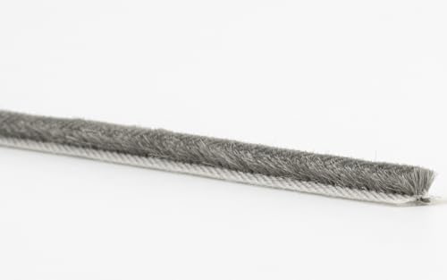 Bürstendichtung für C-Profil 6,9 mm – Grau – Verschiedene Höhen (4–25 mm) – Staubdichtung, Zugluftstopper, Abdichtung für Türen & Fenster, 5m (4 mm) von STOLTMANN
