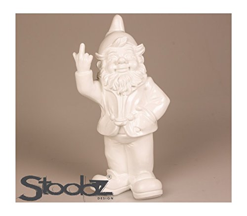 STONE-LITE Figur – Garden GNOME geben die Finger – 20 cm – schwarz – Funny Geschenk von STONE-LITE