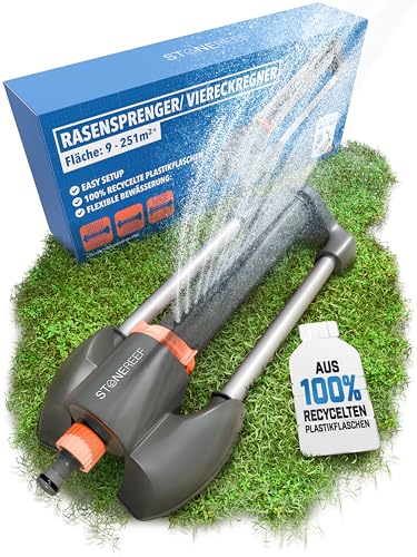 STONE REEF Rasensprenger [9-251m2] zur Gartenbewässerung - 20 Düsen, Sprenger zur Bewässerung, Sprinkler für Rasen & Flächen, Sprinkleranlage senkbar von STONE REEF