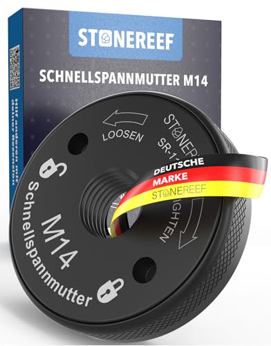 Schnellspannmutter M14 – Werkzeugloses Spannsystem für Winkelschleifer & Trennschleifer – Passend für Schleifscheiben von STONE REEF