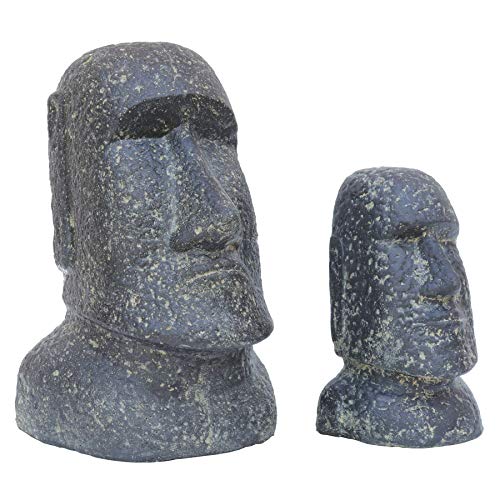 STONE art & more 2er Set Moai Osterinsel Kopf Statue 20 und 30cm Steinfigur Steinguss frostfest Garten Deko Figur schwarz antik STONE art & more 2er Set Moai Osterinsel Kopf Statue 20 und 30cm Steinfigur Steinguss frostfest Garten Deko Figur schwarz antik von STONE art & more