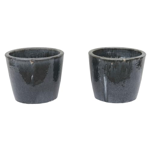 STONE art & more B-Ware! 2er Set Pflanztopf Blumentopf Jasmine Ø 23 H 18cm grau glasiert frostfest, traditionelle Handarbeit aus Vietnam STONE art & more B-Ware! 2er Set Pflanztopf Blumentopf Jasmine Ø 23 H 18cm grau glasiert frostfest, traditionelle Handarbeit aus Vietnam von STONE art & more