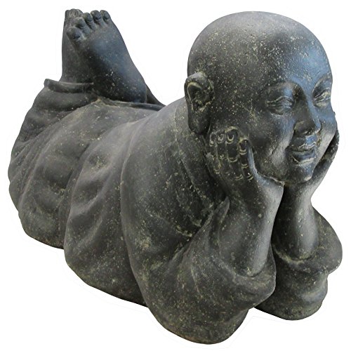 STONE art & more liegender Mönch, 80 cm, Steinfigur, Steinguss, frostfest von STONE art & more