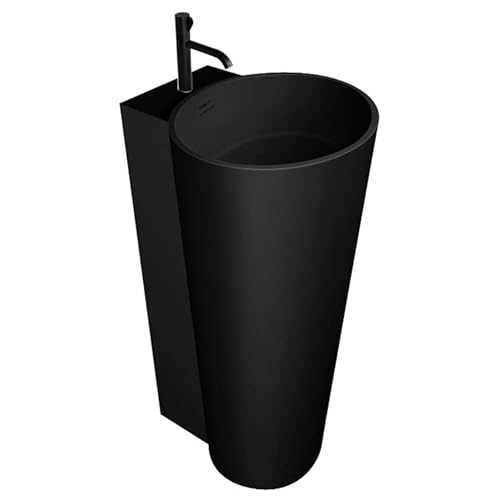 STONEART Standwaschbecken LZ551 schwarz/50x45cm/matt von STONEART
